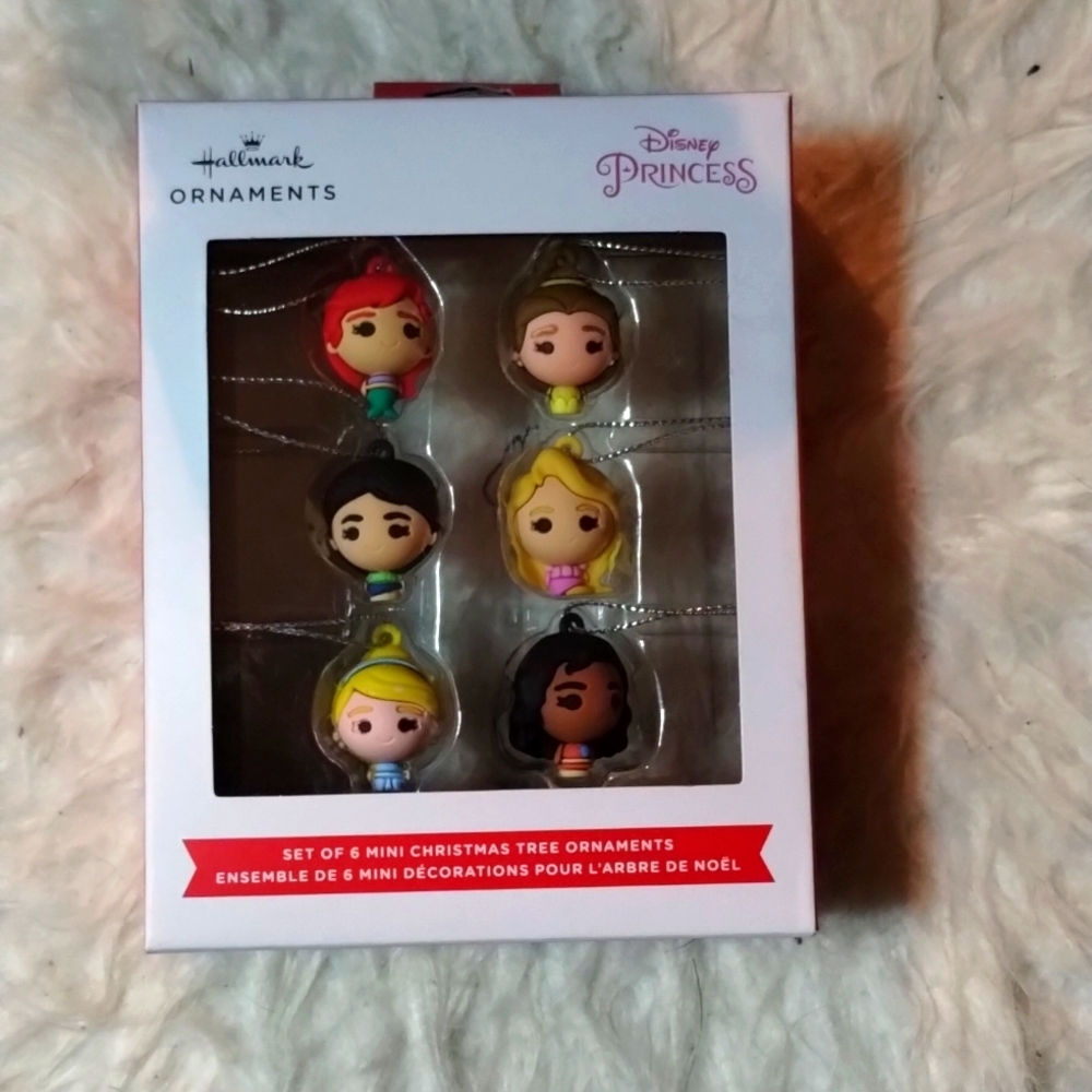 Disney Ornaments Hallmark 6 Mini Princess Ornaments